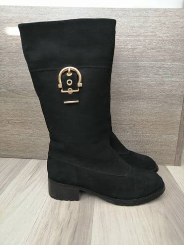 Μαύρες σουέτ μπότες Salvatore Ferragamo πολύ καλή κατάσταση αυθεντικός — 2