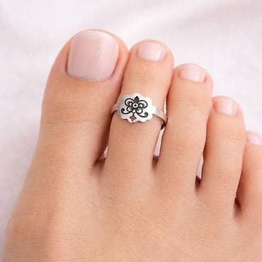 Γυναικεία είδη Υπόδησης: Ανοιγόμενο δαχτυλίδι από ασήμι 925 με σχέδιο τεχνοτροπίας νίελου — 3