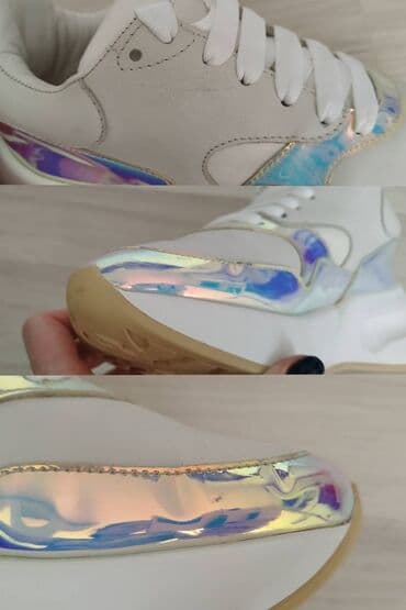 Γυναικεία είδη Υπόδησης: Alexander McQueen sneakers Δέρμα σε κρεμ, ολόγραφο. Μέγεθος πάτος — 14