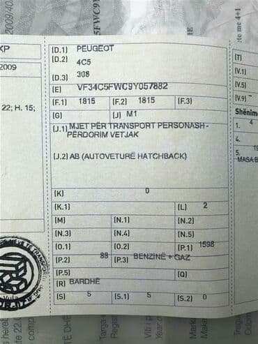 Sale cars: Peugeot 308: 1.6 l | 2009 year 174500 km Hatchback — 9